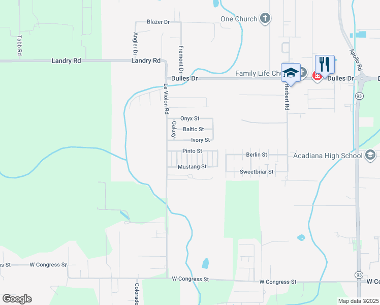 map of restaurants, bars, coffee shops, grocery stores, and more near 307 Pinto Street in Lafayette