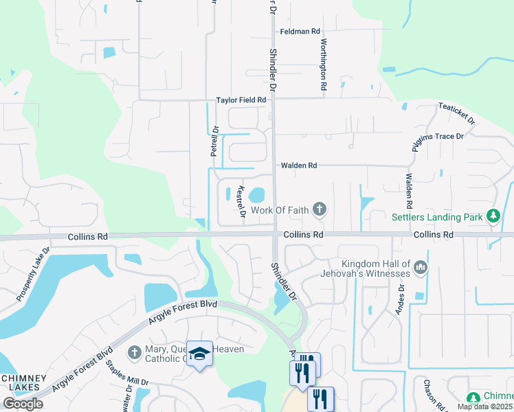 map of restaurants, bars, coffee shops, grocery stores, and more near 7553 Kestrel Drive in Jacksonville