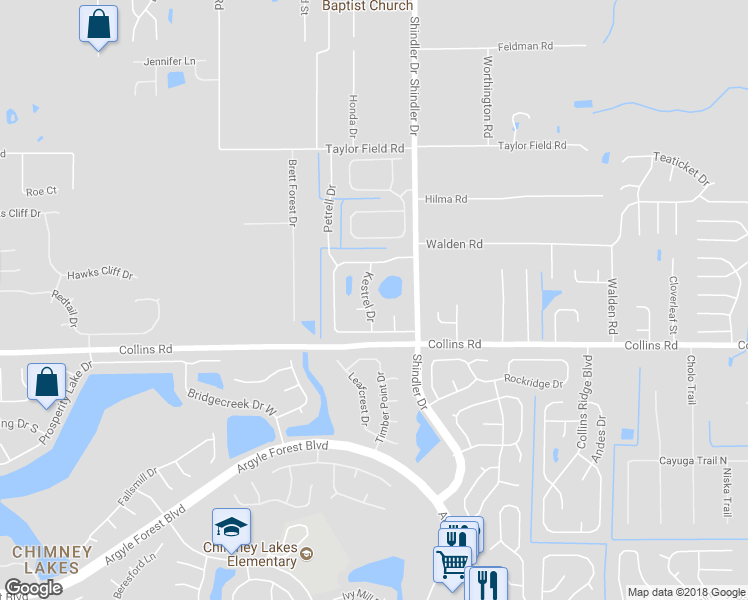 map of restaurants, bars, coffee shops, grocery stores, and more near 7553 Kestrel Drive in Jacksonville