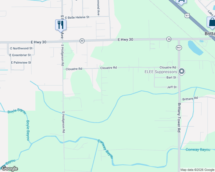 map of restaurants, bars, coffee shops, grocery stores, and more near 9342 Kurt Kundler Road in Gonzales