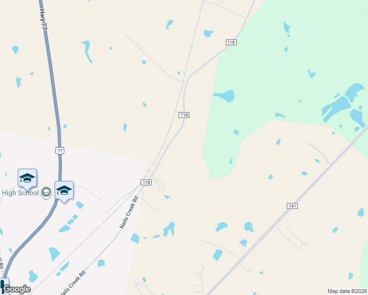 map of restaurants, bars, coffee shops, grocery stores, and more near 2498 County Road 118 in Giddings