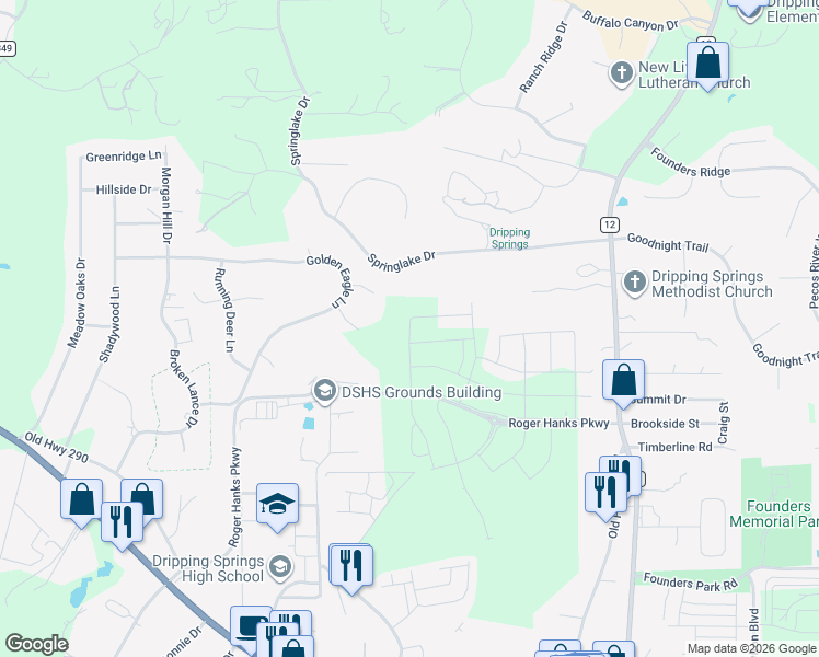 map of restaurants, bars, coffee shops, grocery stores, and more near 152 Grayson Elm Pass in Dripping Springs