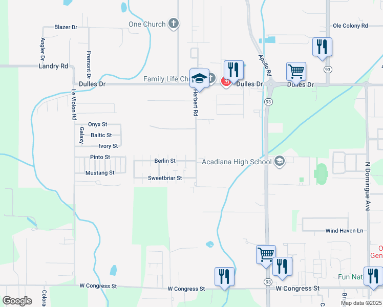 map of restaurants, bars, coffee shops, grocery stores, and more near 306 Herbert Road in Lafayette