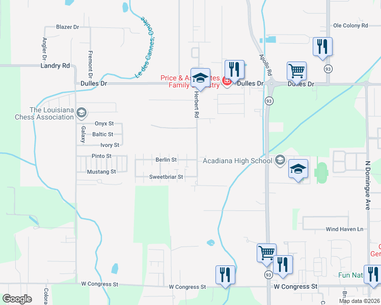 map of restaurants, bars, coffee shops, grocery stores, and more near 101 Fairfax Street in Lafayette