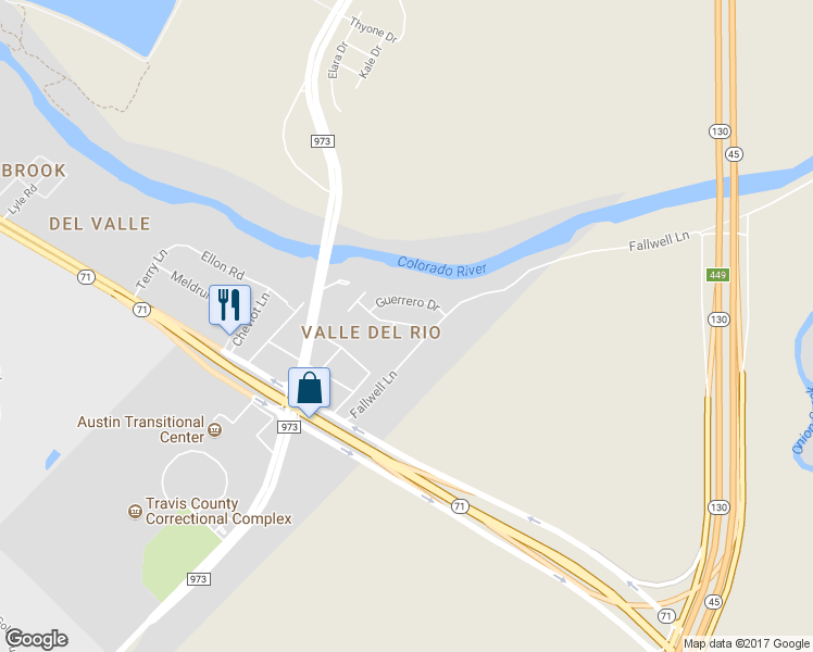 map of restaurants, bars, coffee shops, grocery stores, and more near 3013 Puebla Drive in Austin