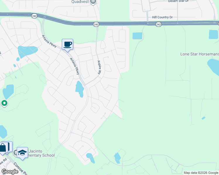 map of restaurants, bars, coffee shops, grocery stores, and more near Salmon Springs Drive in Grangerland
