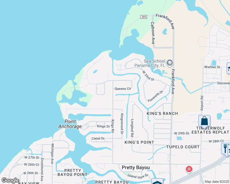 map of restaurants, bars, coffee shops, grocery stores, and more near 100 Queens Circle in Panama City