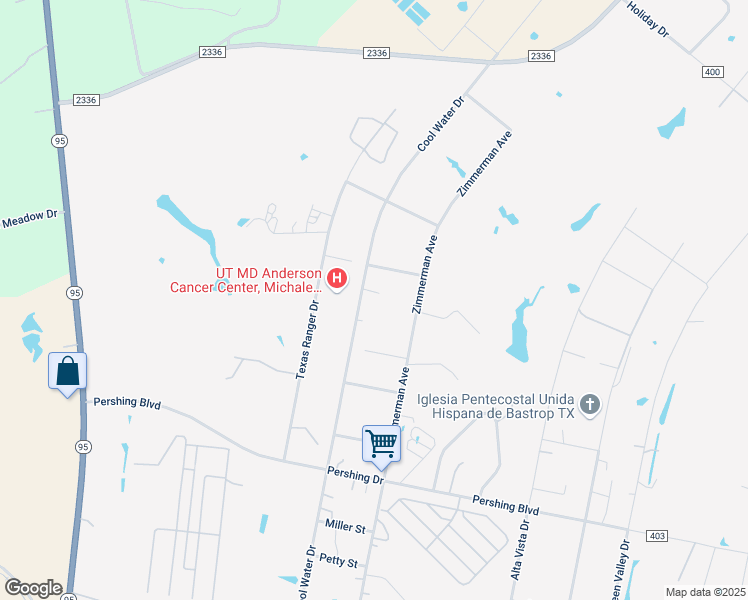 map of restaurants, bars, coffee shops, grocery stores, and more near 599 Cool Water Drive in Bastrop