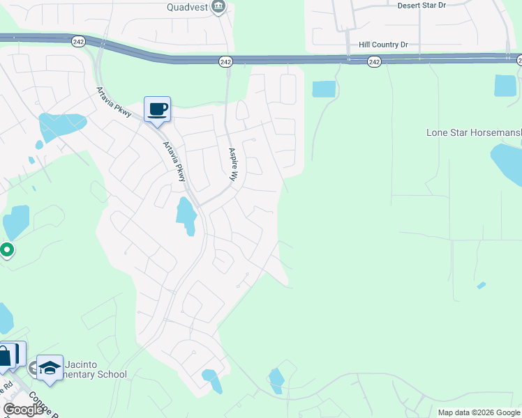 map of restaurants, bars, coffee shops, grocery stores, and more near Salmon Springs Drive in Montgomery County