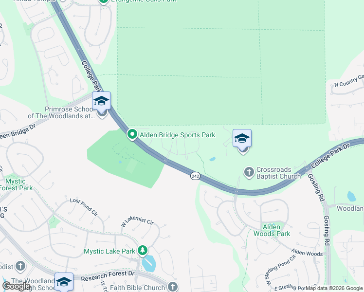 map of restaurants, bars, coffee shops, grocery stores, and more near 246 West Stedhill Loop in Conroe