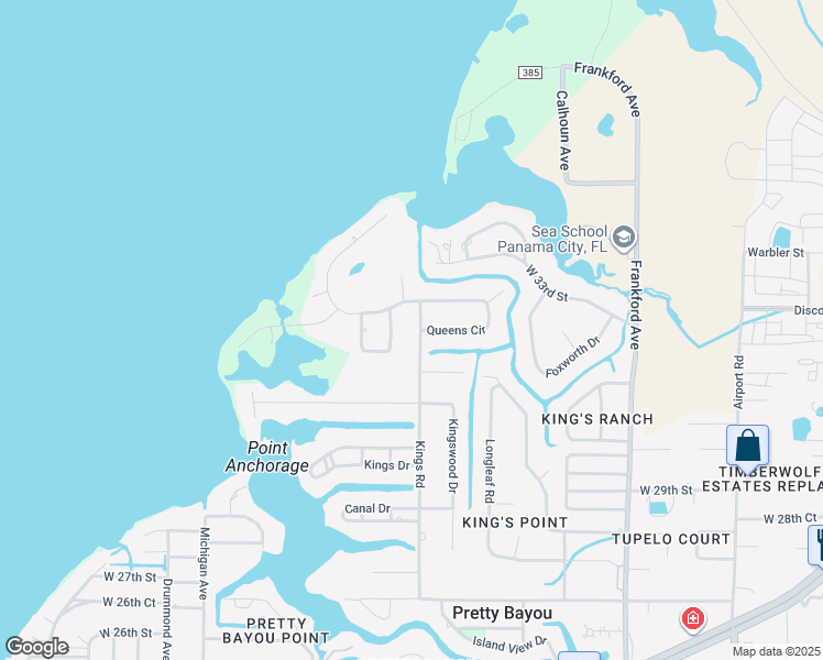 map of restaurants, bars, coffee shops, grocery stores, and more near 100 Queens Circle in Panama City