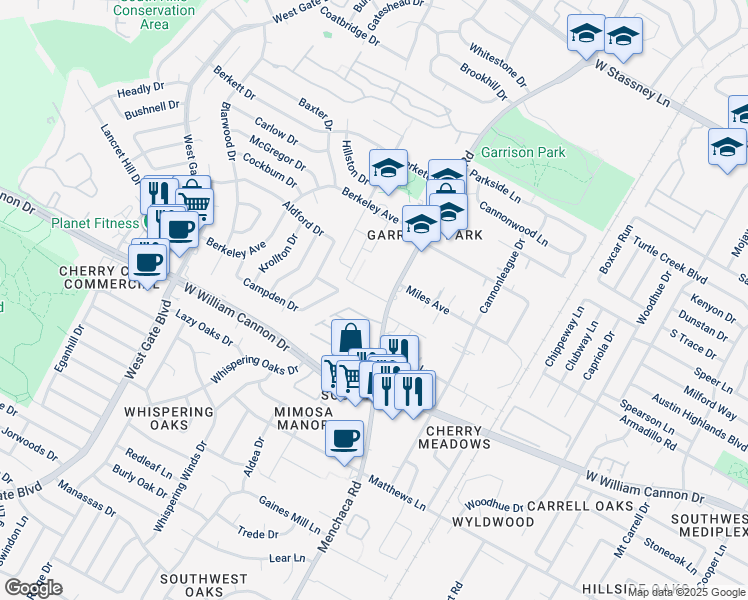 map of restaurants, bars, coffee shops, grocery stores, and more near 2309 Berkeley Avenue in Austin