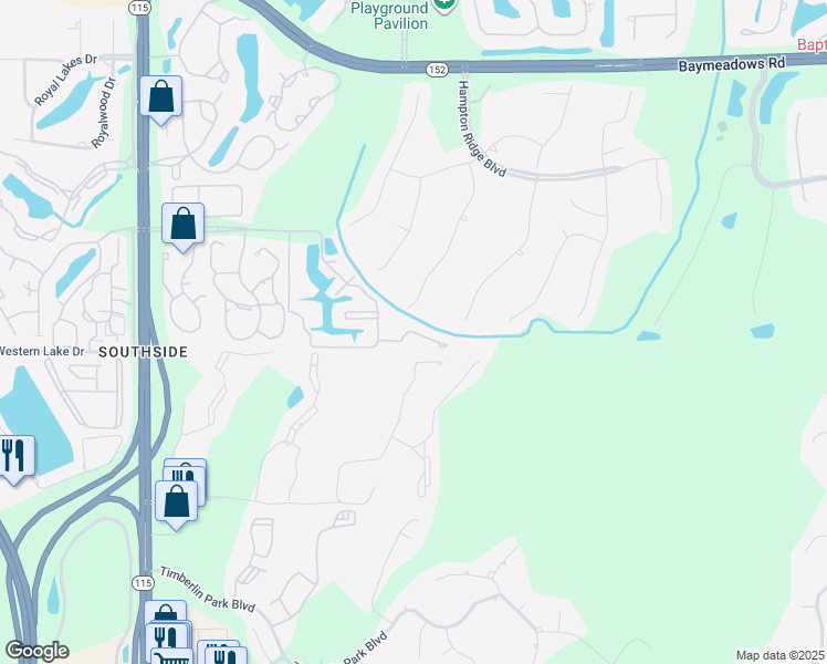 map of restaurants, bars, coffee shops, grocery stores, and more near 8762 Autumn Green Drive in Jacksonville