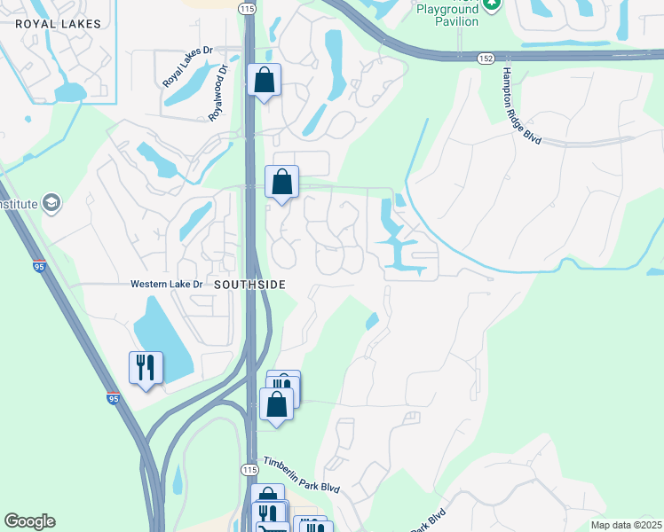 map of restaurants, bars, coffee shops, grocery stores, and more near 10150 Belle Rive Boulevard in Jacksonville