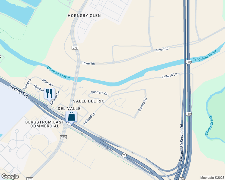 map of restaurants, bars, coffee shops, grocery stores, and more near 3000 Fallwell Lane in Austin