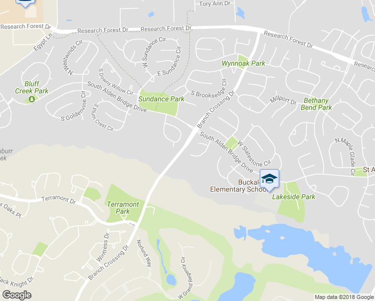 map of restaurants, bars, coffee shops, grocery stores, and more near 7 Orchard Pines Place in Spring
