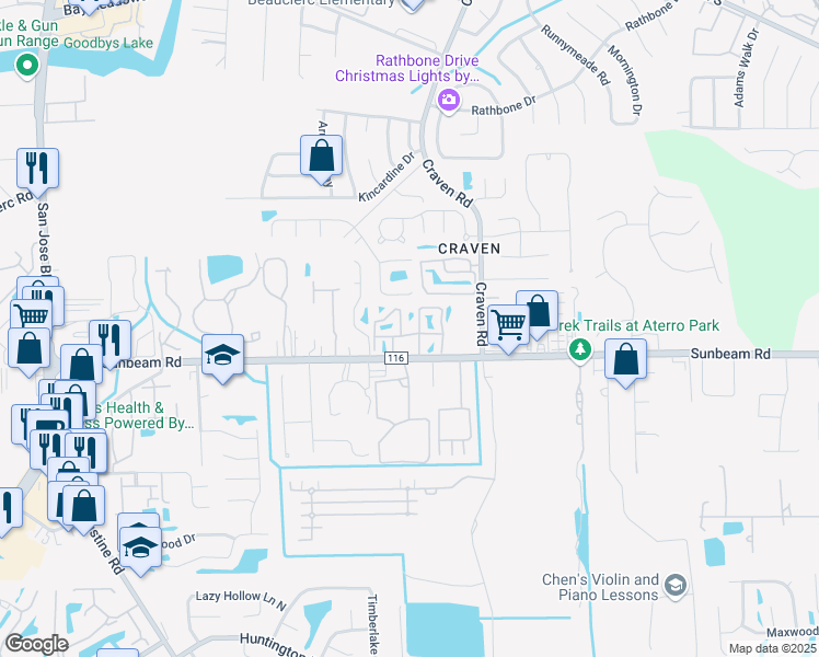 map of restaurants, bars, coffee shops, grocery stores, and more near 4295 County Road 116 in Jacksonville