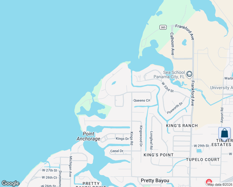 map of restaurants, bars, coffee shops, grocery stores, and more near 2914 Kings Harbour Road in Panama City