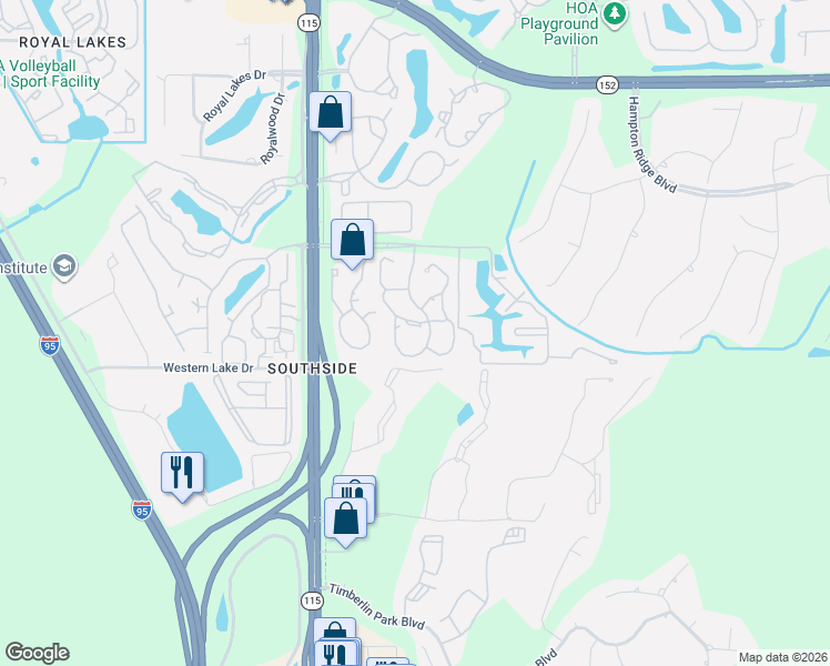 map of restaurants, bars, coffee shops, grocery stores, and more near 10150 Belle Rive Boulevard in Jacksonville