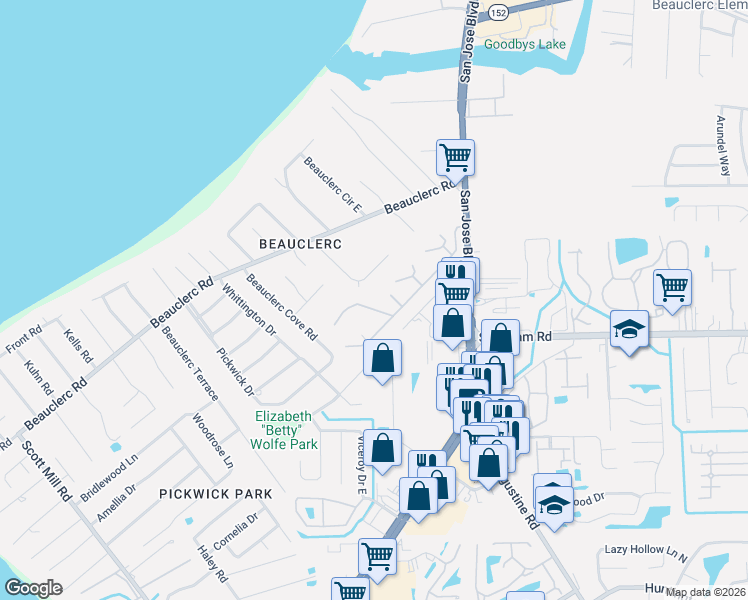 map of restaurants, bars, coffee shops, grocery stores, and more near 9252 San Jose Boulevard in Jacksonville