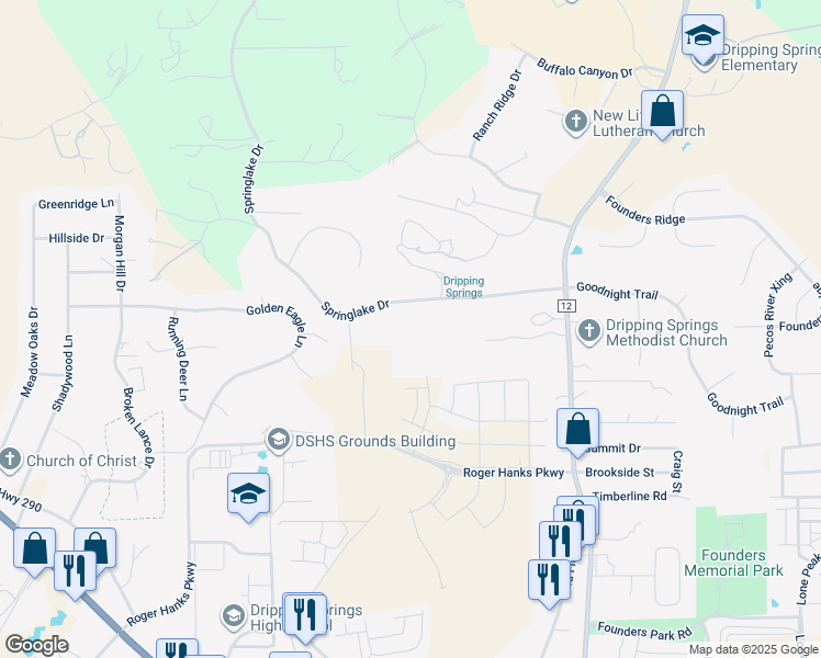 map of restaurants, bars, coffee shops, grocery stores, and more near 28865 Ranch Road 12 in Dripping Springs