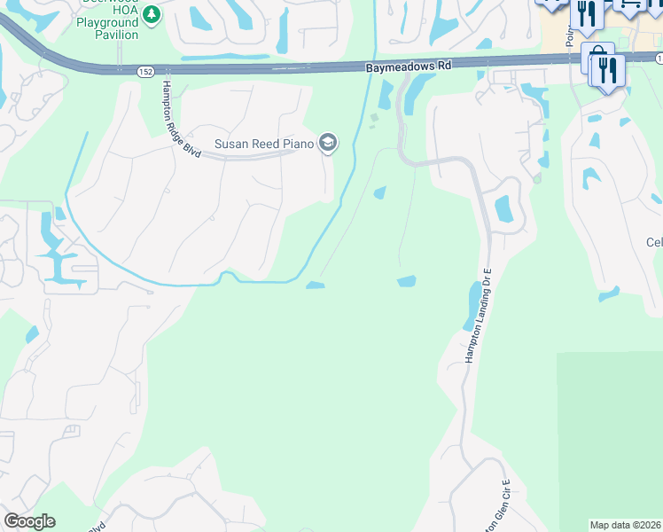 map of restaurants, bars, coffee shops, grocery stores, and more near 8693 Ethans Glen Terrace in Jacksonville