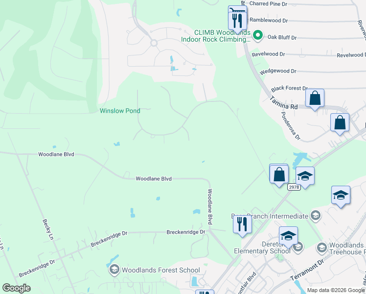 map of restaurants, bars, coffee shops, grocery stores, and more near 31503 Agassi Court in Magnolia