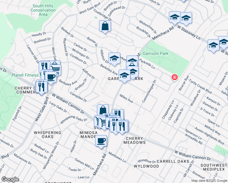 map of restaurants, bars, coffee shops, grocery stores, and more near in Austin