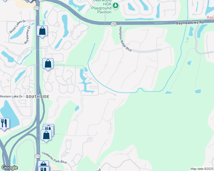 map of restaurants, bars, coffee shops, grocery stores, and more near 8762 Autumn Green Drive in Jacksonville
