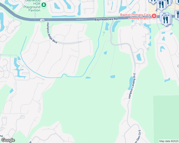 map of restaurants, bars, coffee shops, grocery stores, and more near 8708 Ethans Glen Terrace in Jacksonville