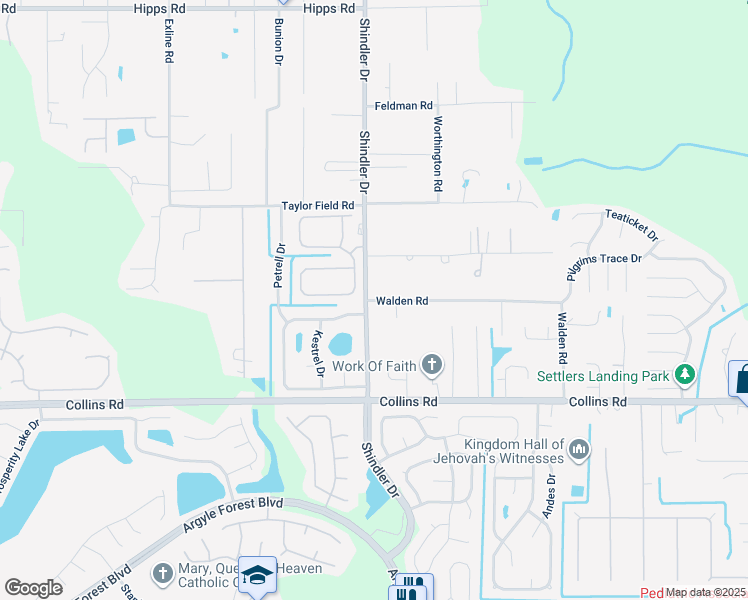 map of restaurants, bars, coffee shops, grocery stores, and more near 7523 Walden Road in Jacksonville