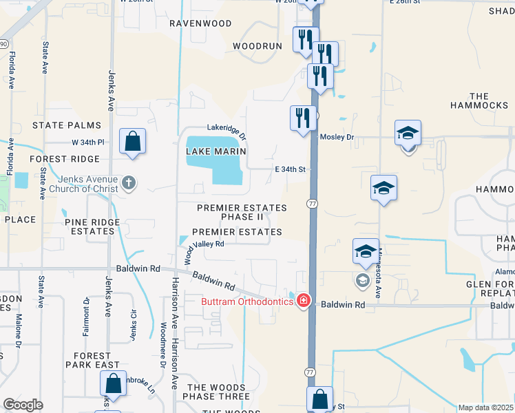 map of restaurants, bars, coffee shops, grocery stores, and more near 3174 Wood Valley Road in Panama City