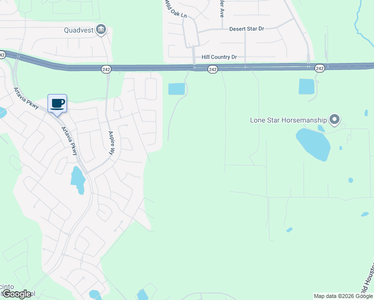 map of restaurants, bars, coffee shops, grocery stores, and more near 11030 Steed Place in Conroe