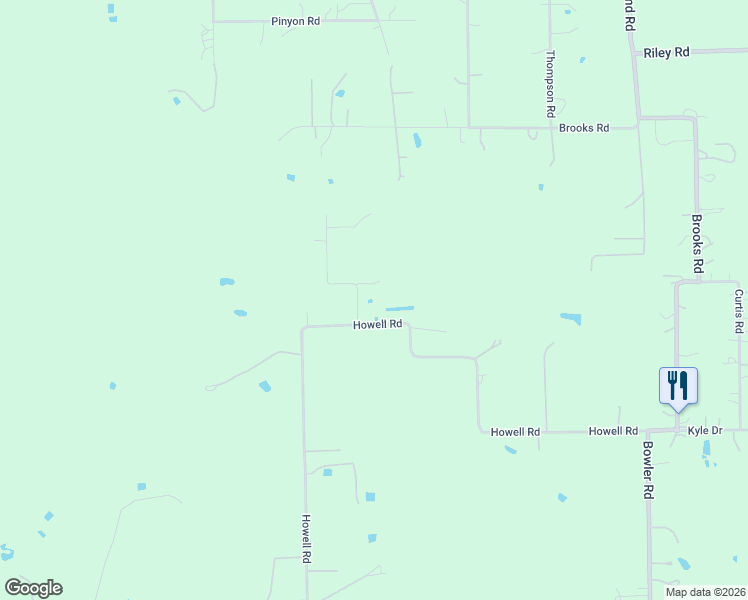 map of restaurants, bars, coffee shops, grocery stores, and more near 30262 Howell Road in Waller