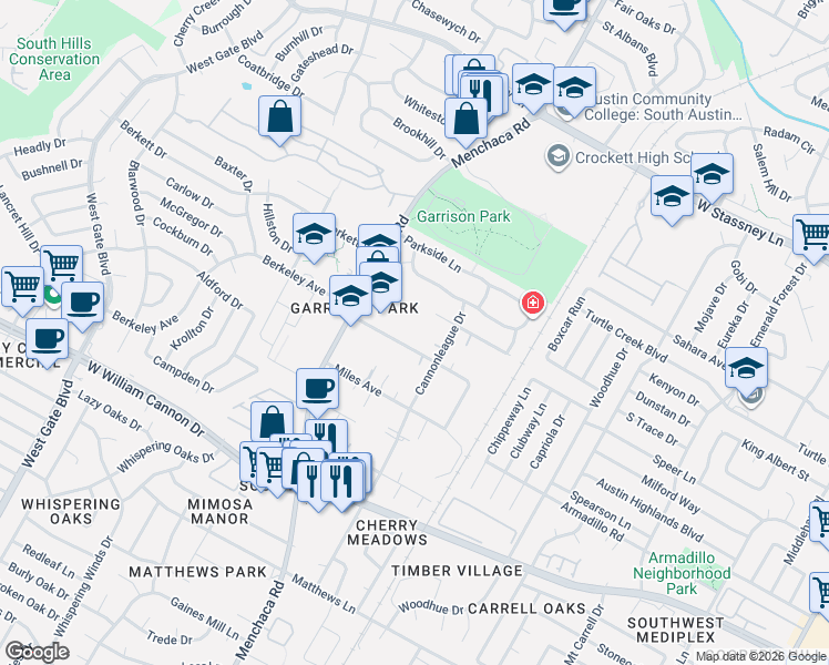 map of restaurants, bars, coffee shops, grocery stores, and more near 1926 Berkeley Avenue in Austin