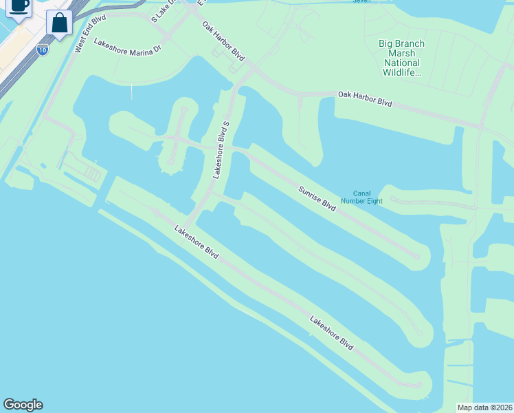 map of restaurants, bars, coffee shops, grocery stores, and more near 2013 Sunset Boulevard in Slidell