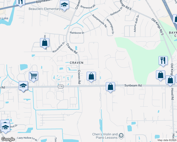 map of restaurants, bars, coffee shops, grocery stores, and more near 4848 Victoria Chase Court in Jacksonville