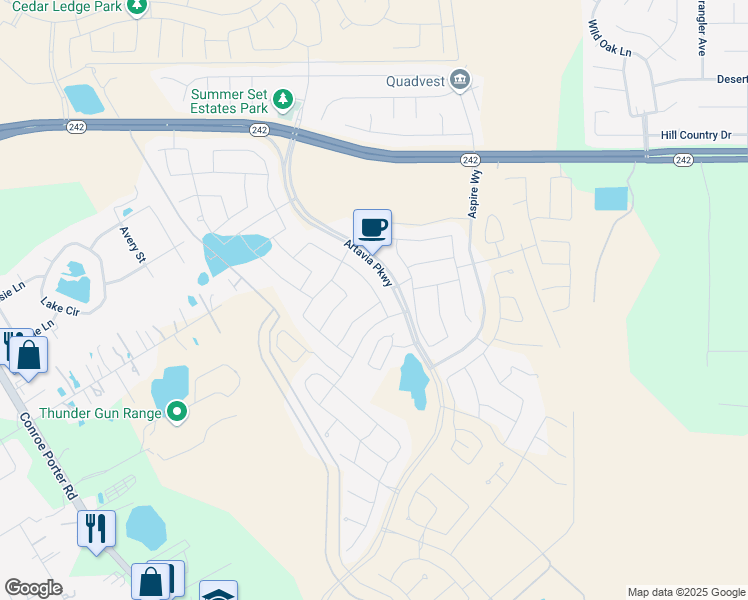 map of restaurants, bars, coffee shops, grocery stores, and more near 17484 Chestnut Cove Drive in Conroe