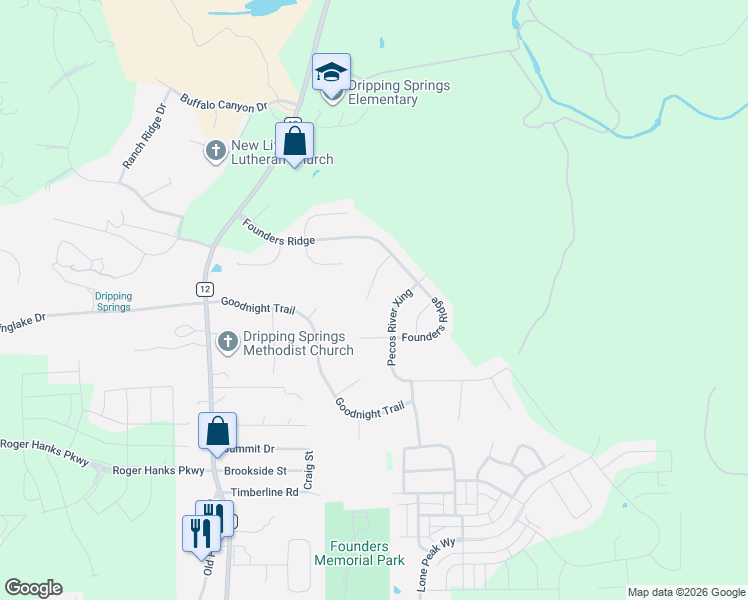 map of restaurants, bars, coffee shops, grocery stores, and more near 231 Arbor Bay Drive in Dripping Springs