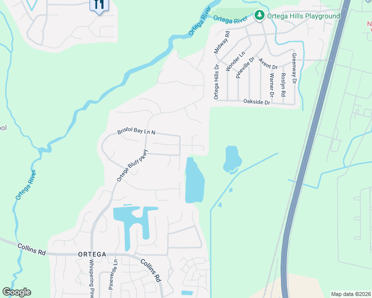 map of restaurants, bars, coffee shops, grocery stores, and more near 5422 Marsala Lane in Jacksonville
