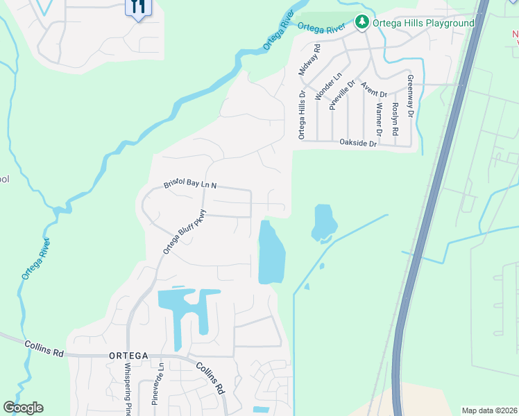 map of restaurants, bars, coffee shops, grocery stores, and more near 5422 Marsala Lane in Jacksonville