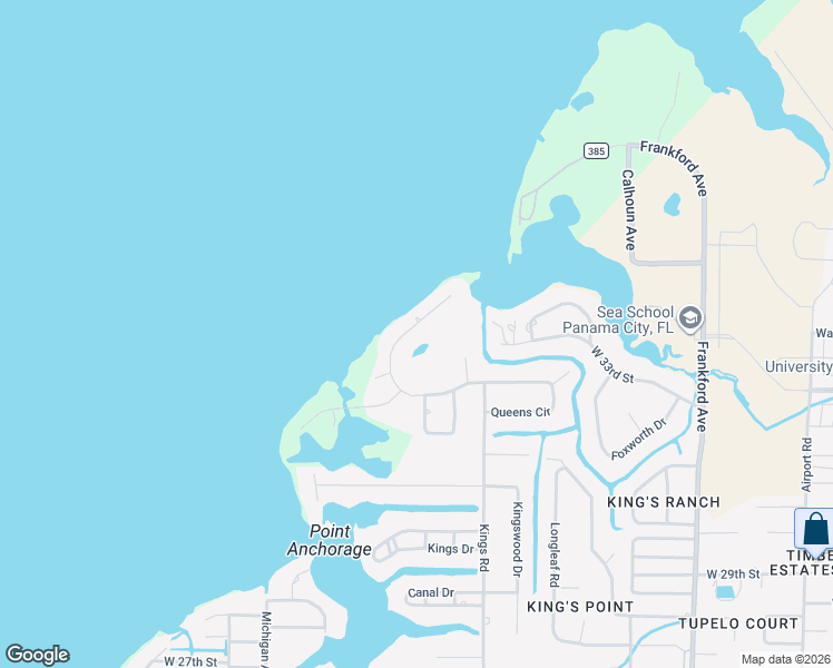 map of restaurants, bars, coffee shops, grocery stores, and more near 3008 Kings Harbour Road in Panama City