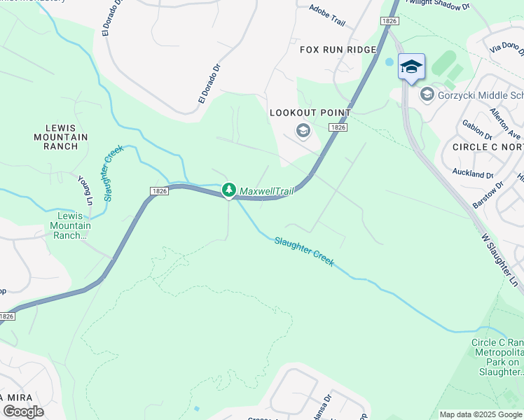 map of restaurants, bars, coffee shops, grocery stores, and more near 9831 Farm to Market Road 1826 in Austin