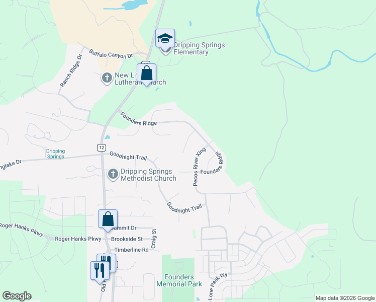 map of restaurants, bars, coffee shops, grocery stores, and more near 231 Arbor Bay Drive in Dripping Springs