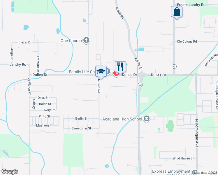 map of restaurants, bars, coffee shops, grocery stores, and more near 202 Victory Drive in Lafayette