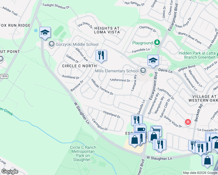 map of restaurants, bars, coffee shops, grocery stores, and more near 6620 Ruxton Lane in Austin