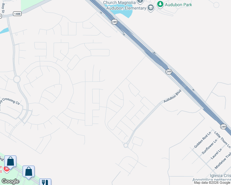 map of restaurants, bars, coffee shops, grocery stores, and more near Aggie Expressway (Toll) in Pinehurst