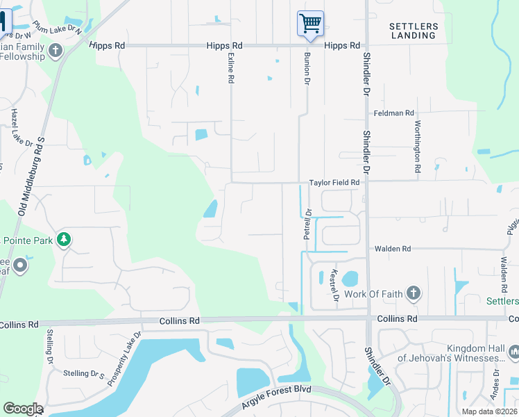 map of restaurants, bars, coffee shops, grocery stores, and more near 7490 Brett Forest Drive in Jacksonville