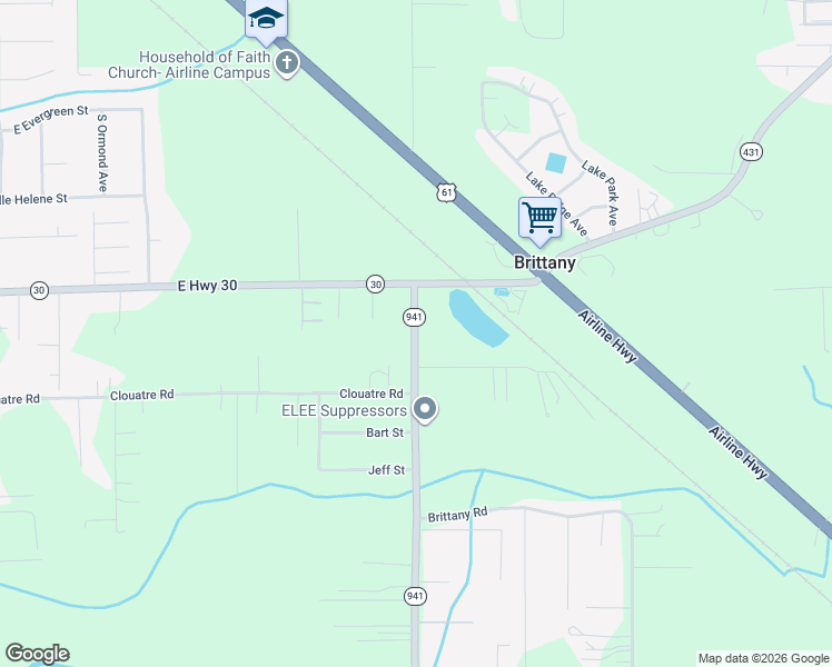 map of restaurants, bars, coffee shops, grocery stores, and more near 9462 Brittany Tower Road in Gonzales