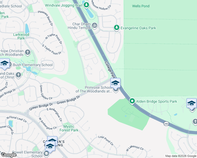 map of restaurants, bars, coffee shops, grocery stores, and more near 27 Summer Haze Circle in Spring